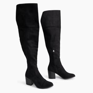 B.P. Nordstrom Black Luke Stretch Over Knee Boots Block Heel Pull On Size 9